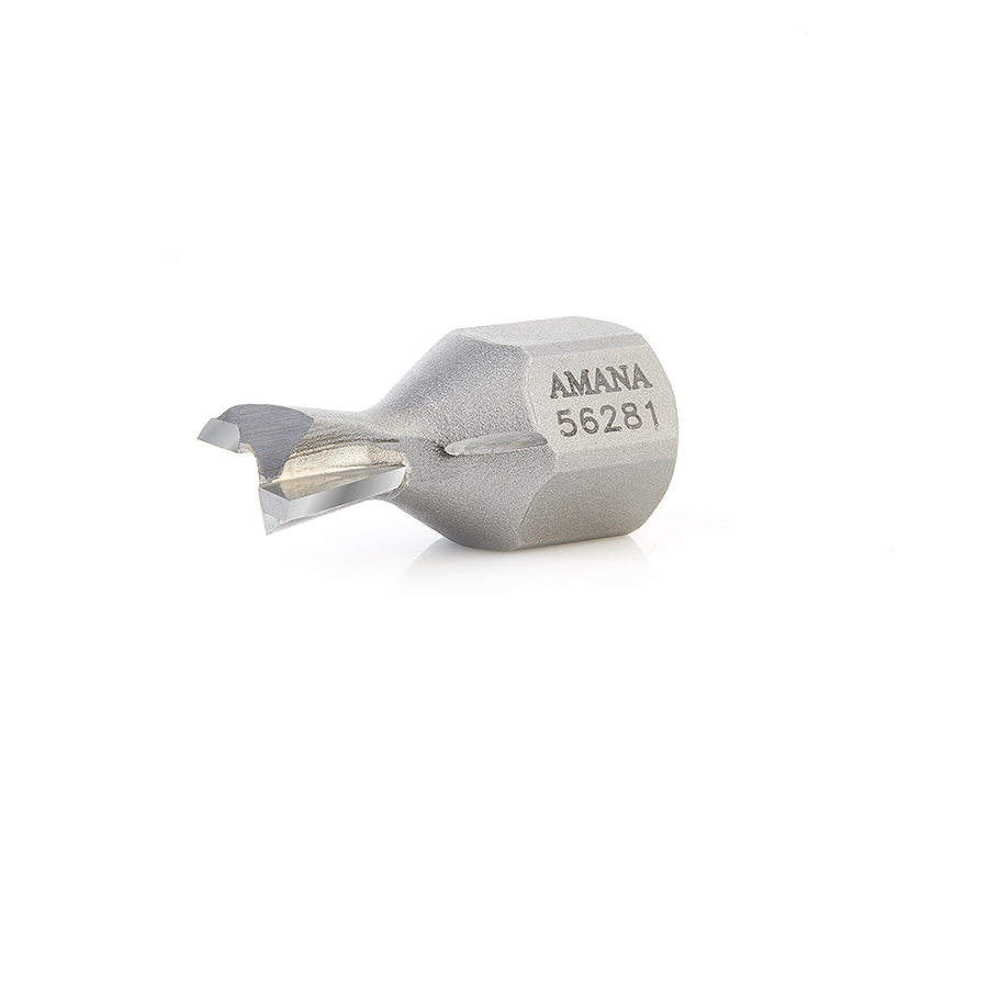 Amana 56281 Carbide Tipped 9 Degree Dovetail Screw Cutter 3/8 Dia x 3/8 x 1/4 - 28 Thread