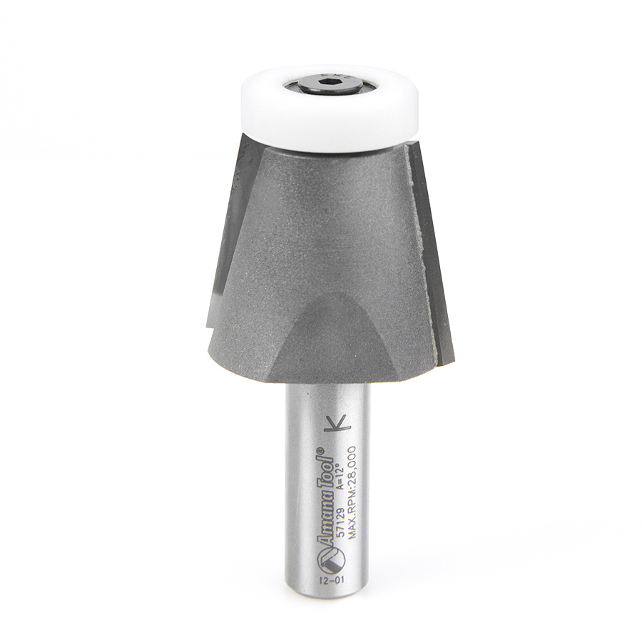 Amana 57129 Carbide Tipped Wilsonart® SSV Bowl Solid Surface 1-1/2 Dia x 1-1/4 x 12 Deg x 1/2 Inch Shank