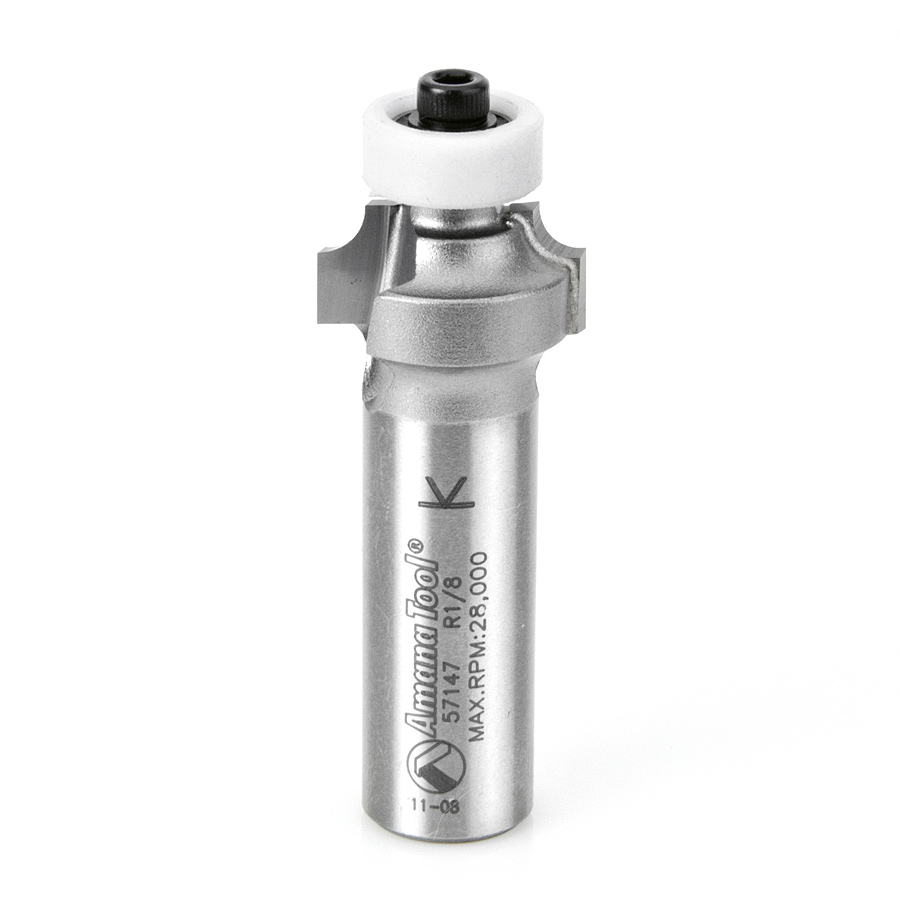 Amana 57147 Carbide Tipped Corner Rounding with Ultra-Glide Ball Bearing Guide Solid Surface 3/4 Dia x 3/8 x 1/4 Radius x 1/2 Inch Shank