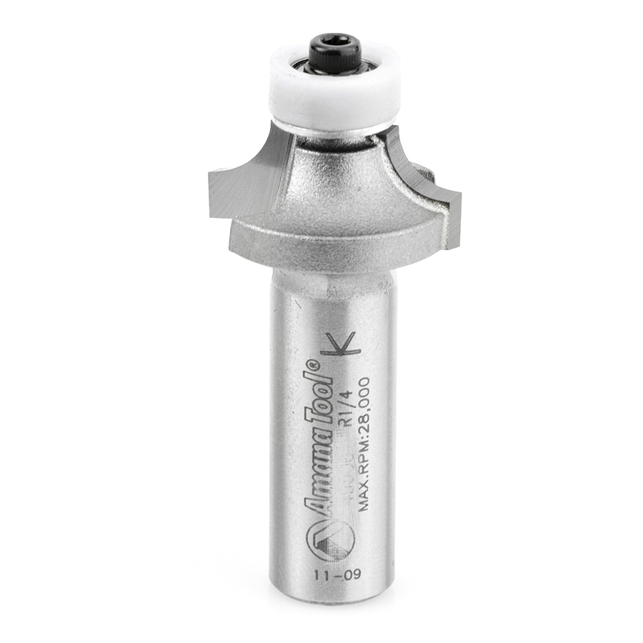 Amana 57149 Carbide Tipped Corner Rounding with Ultra-Glide Ball Bearing Guide Solid Surface 1 Inch Dia x 1/2 x 1/4 Radius x 1/2 Shank