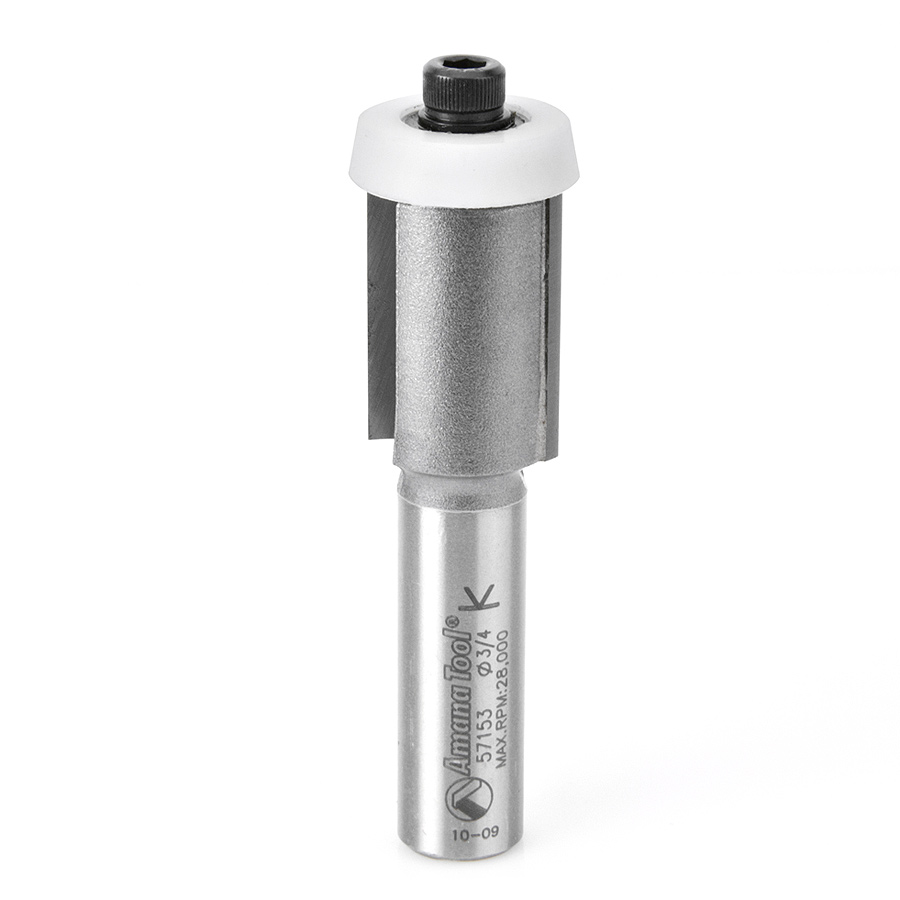 Amana 57153 Carbide Tipped Sink and Trim with Ultra-Glide Ball Bearing Guide Solid Surface 3/4 Dia x 1 Inch x 10 Deg x 1/2 Shank