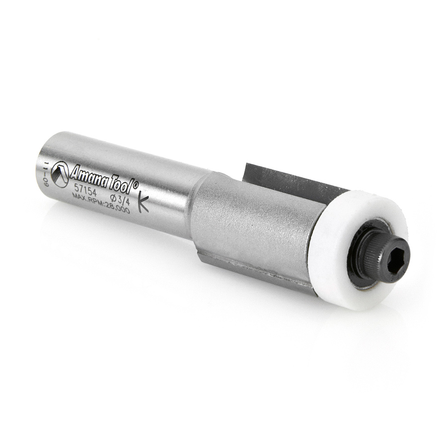 Amana 57154 Carbide Tipped Sink and Trim with Ultra-Glide Ball Bearing Guide Solid Surface 3/4 Dia x 1 Inch x 1/2 Shank