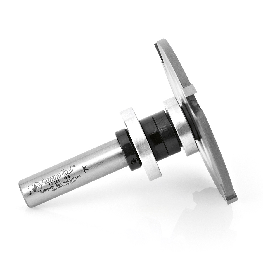 Amana 57165 Carbide Tipped 4 Wing Cut Out Solid Surface 3 Dia x 3/16 x 1/2 Inch Shank x 27/32 Depth of Cut