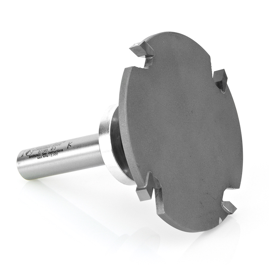 Amana 57165 Carbide Tipped 4 Wing Cut Out Solid Surface 3 Dia x 3/16 x 1/2 Inch Shank x 27/32 Depth of Cut