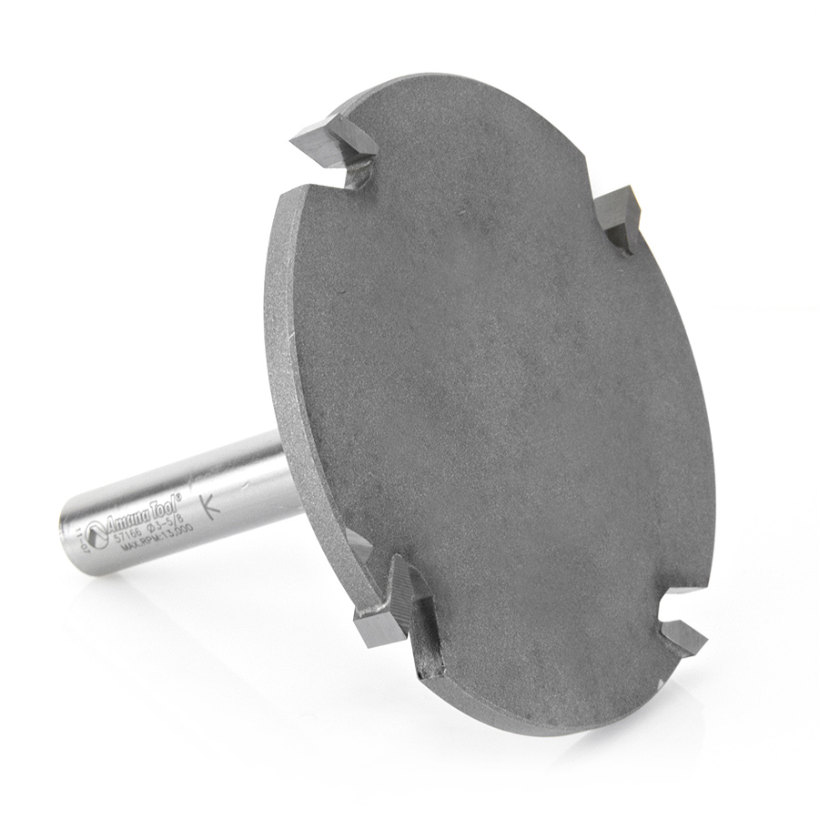 Amana 57166 Carbide Tipped 4 Wing Cut Out Solid Surface 3 Dia x 1/4 x 1/2 Inch Shank x 1 Depth of Cut