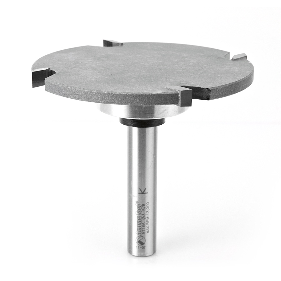 Amana 57166 Carbide Tipped 4 Wing Cut Out Solid Surface 3 Dia x 1/4 x 1/2 Inch Shank x 1 Depth of Cut