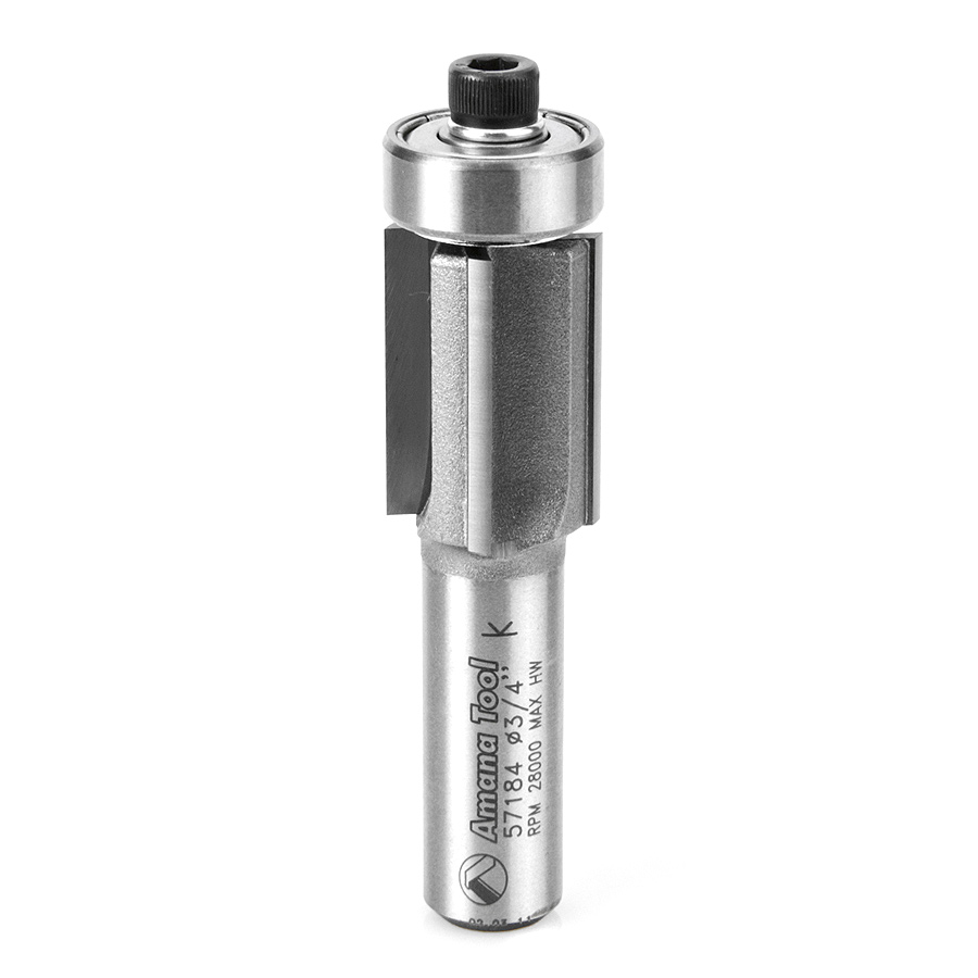 Amana 57184 Carbide Tipped Super Flush Trim 3/4 Dia x 1 Inch x 1/2 Shank x 4-Flute