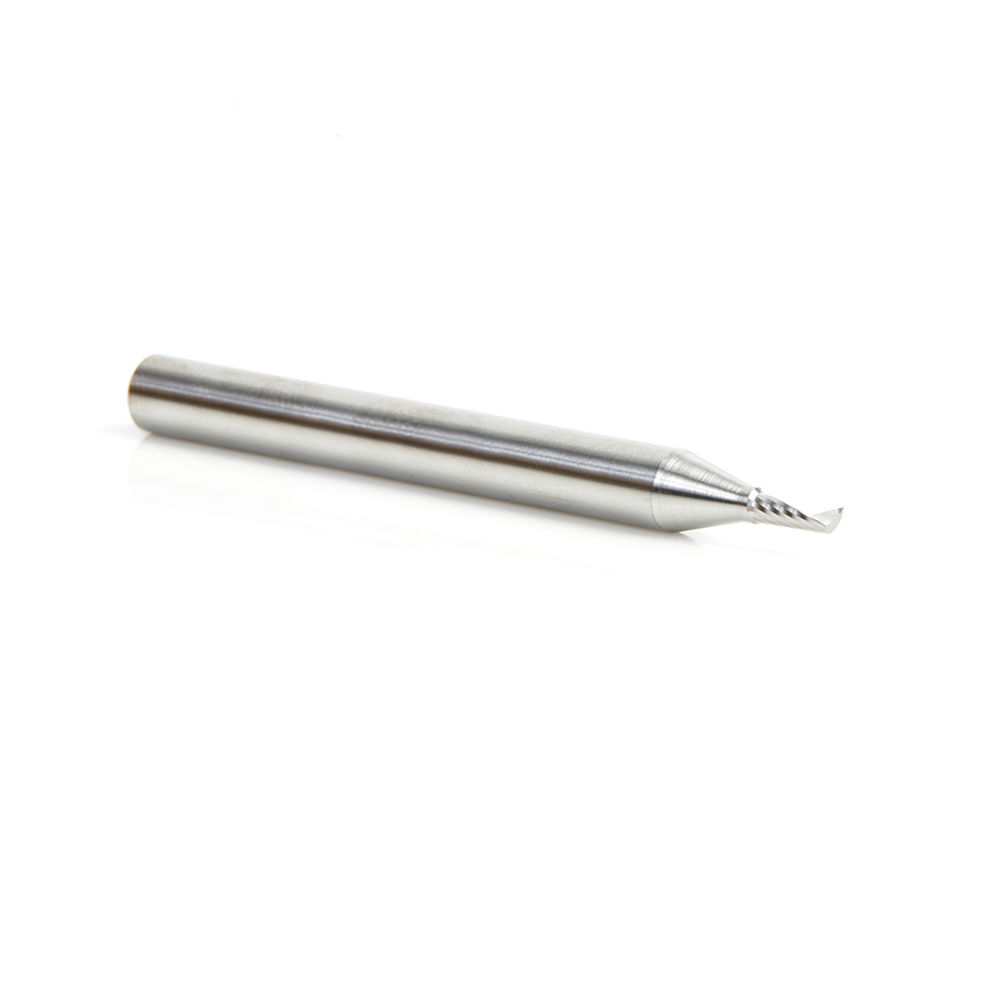 Amana 57301 Metric Solid Carbide CNC Spiral 'O' Single Flute, Aluminum Cutting 2.5mm Dia x 6mm x 6mm Shank x 64mm Long Up-Cut Router Bit