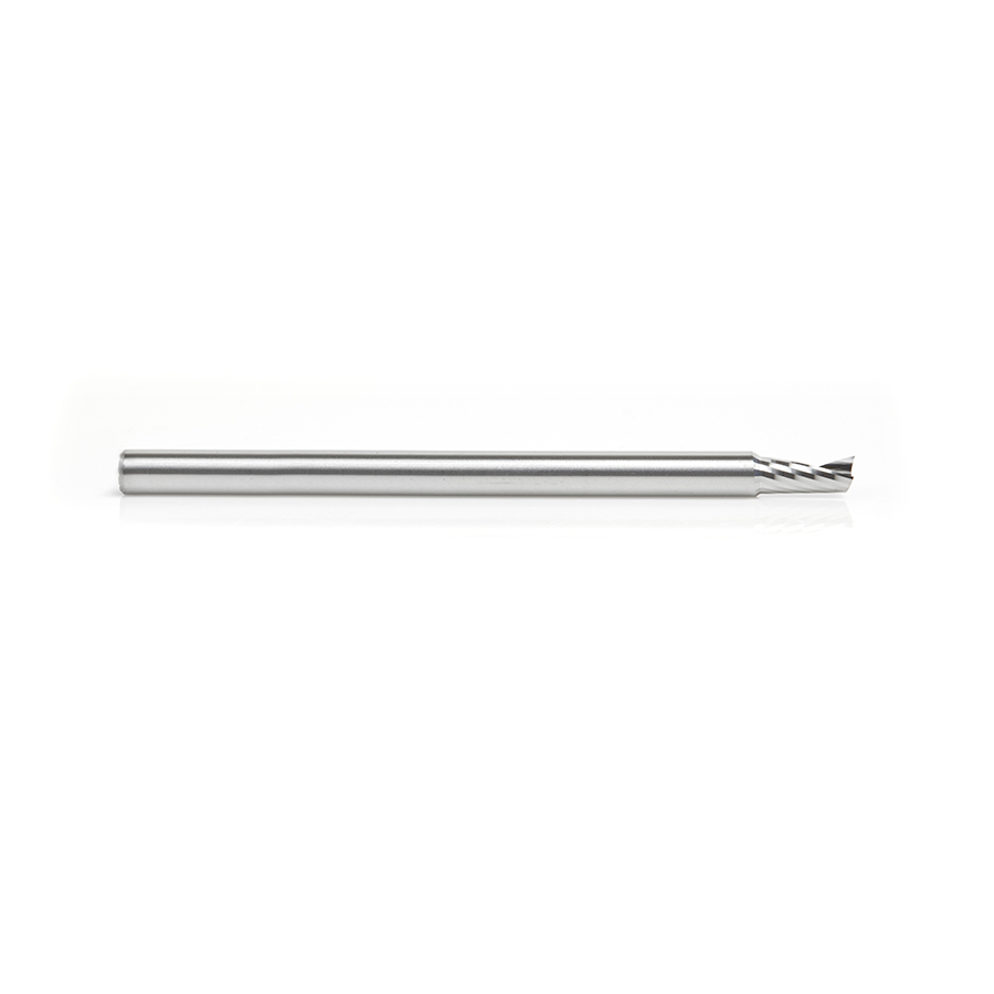 Amana 57303 Metric Solid Carbide CNC Spiral 'O' Single Flute, Aluminum Cutting 4mm Dia x 8mm x 4mm Shank x 66mm Long Up-Cut Router Bit