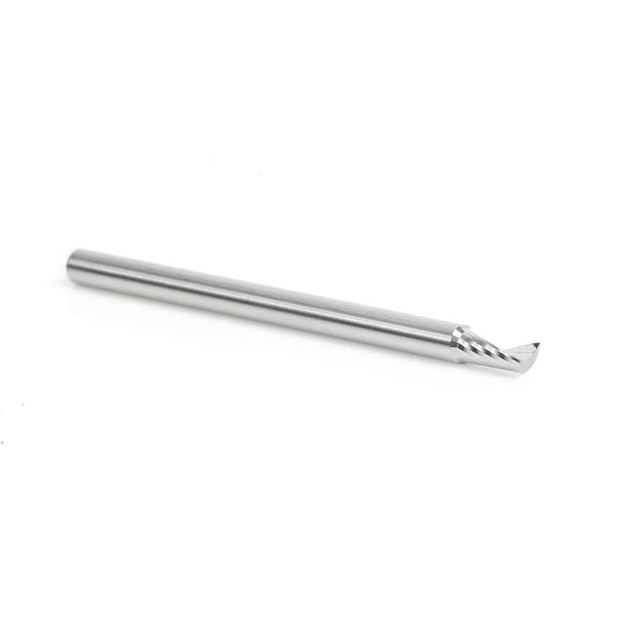 Amana 57303 Metric Solid Carbide CNC Spiral 'O' Single Flute, Aluminum Cutting 4mm Dia x 8mm x 4mm Shank x 66mm Long Up-Cut Router Bit