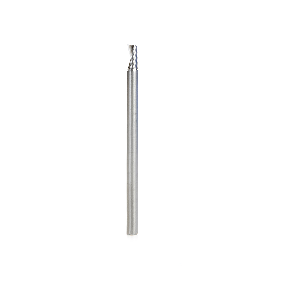 Amana 57303 Metric Solid Carbide CNC Spiral 'O' Single Flute, Aluminum Cutting 4mm Dia x 8mm x 4mm Shank x 66mm Long Up-Cut Router Bit