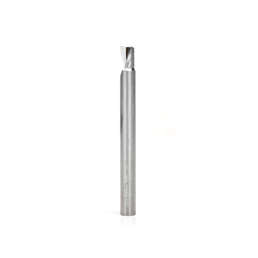 Amana 57304 Metric Solid Carbide CNC Spiral 'O' Single Flute, Aluminum Cutting 6mm Dia x 8mm x 6mm Shank x 64mm Long Up-Cut Router Bit