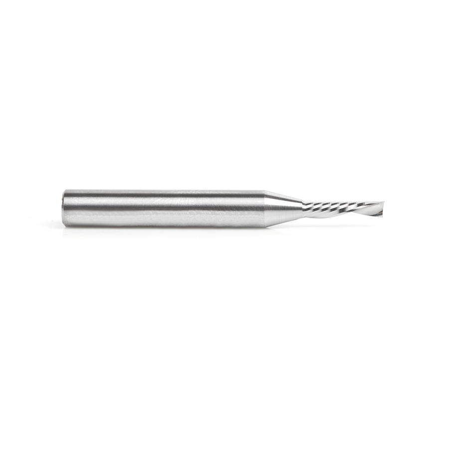 Amana 57307 Solid Carbide CNC Spiral 'O' Flute, Aluminum Cutting 3mm Dia x 12mm x 6mm Shank x 50mm Long Down-Cut Router Bit