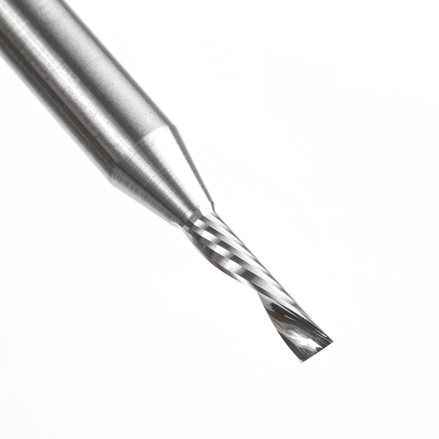 Amana 57307 Solid Carbide CNC Spiral 'O' Flute, Aluminum Cutting 3mm Dia x 12mm x 6mm Shank x 50mm Long Down-Cut Router Bit