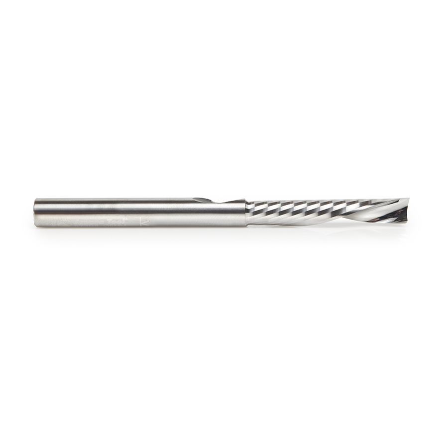 Amana 57308 Solid Carbide CNC Spiral 'O' Flute, Aluminum Cutting 6mm Dia x 32mm x 6mm Shank x 76mm Long Down-Cut Router Bit