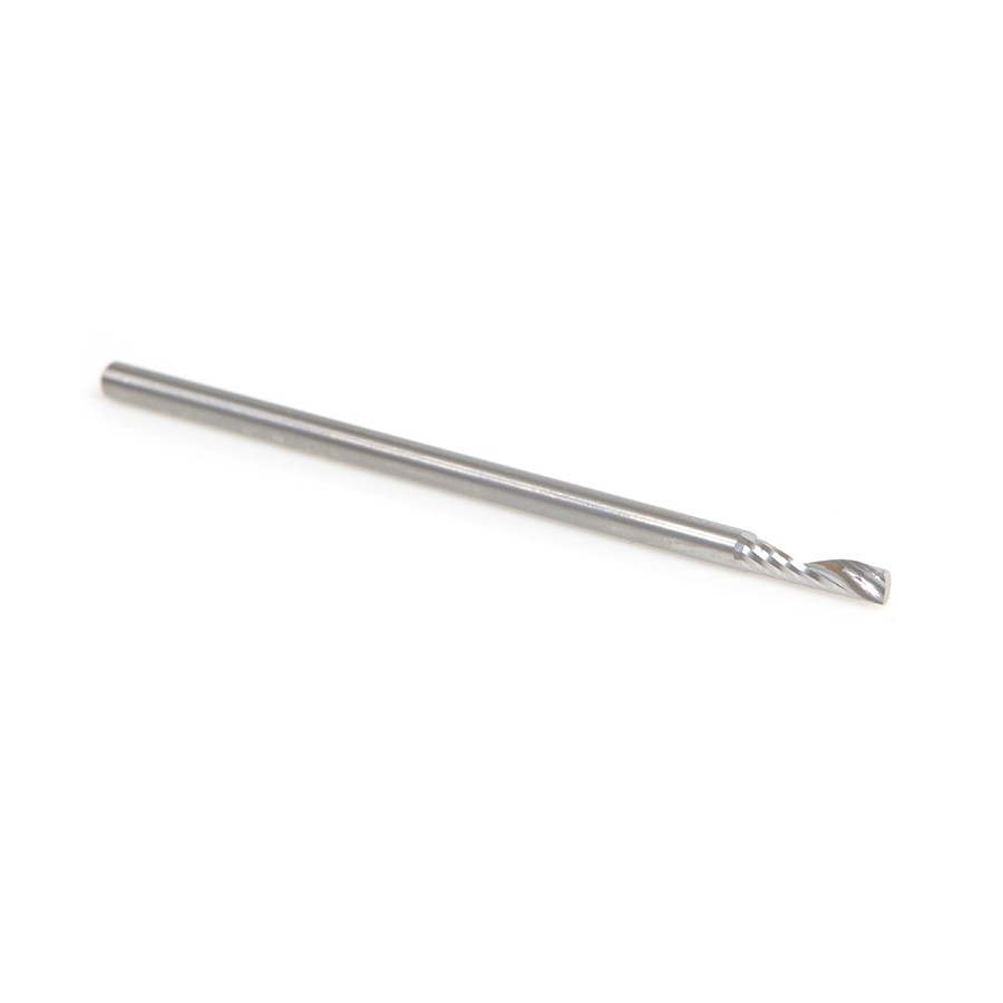 Amana 57310 Metric Solid Carbide CNC Spiral 'O' Single Flute, Plastic Cutting 2mm Dia x 8mm x 2mm Shank x 50mm Long Up-Cut Router Bit