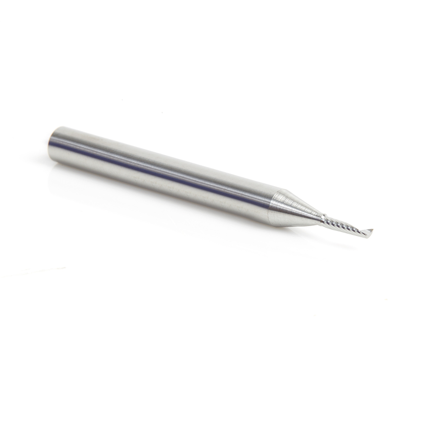 Amana 57311 Metric Solid Carbide CNC Spiral 'O' Single Flute, Plastic Cutting 2mm Dia x 8mm x 6mm Shank x 64mm Long Up-Cut Router Bit