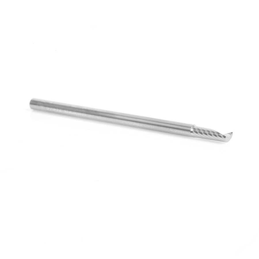 Amana 57312 Metric Solid Carbide CNC Spiral 'O' Single Flute, Plastic Cutting 2.5mm Dia x 8mm x 2.5mm Shank x 50mm Long Up-Cut Router Bit