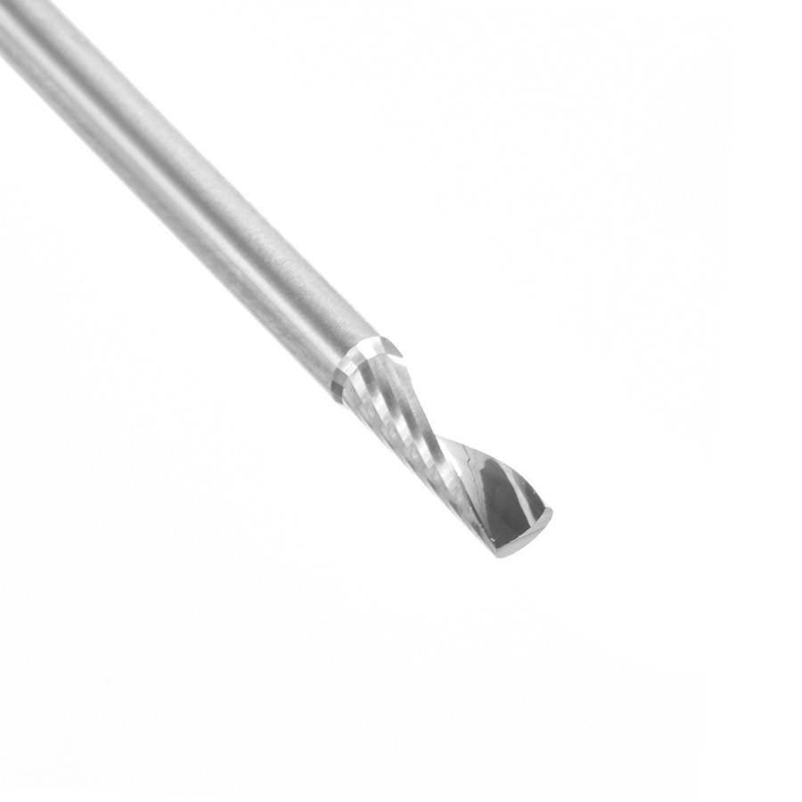 Amana 57312 Metric Solid Carbide CNC Spiral 'O' Single Flute, Plastic Cutting 2.5mm Dia x 8mm x 2.5mm Shank x 50mm Long Up-Cut Router Bit