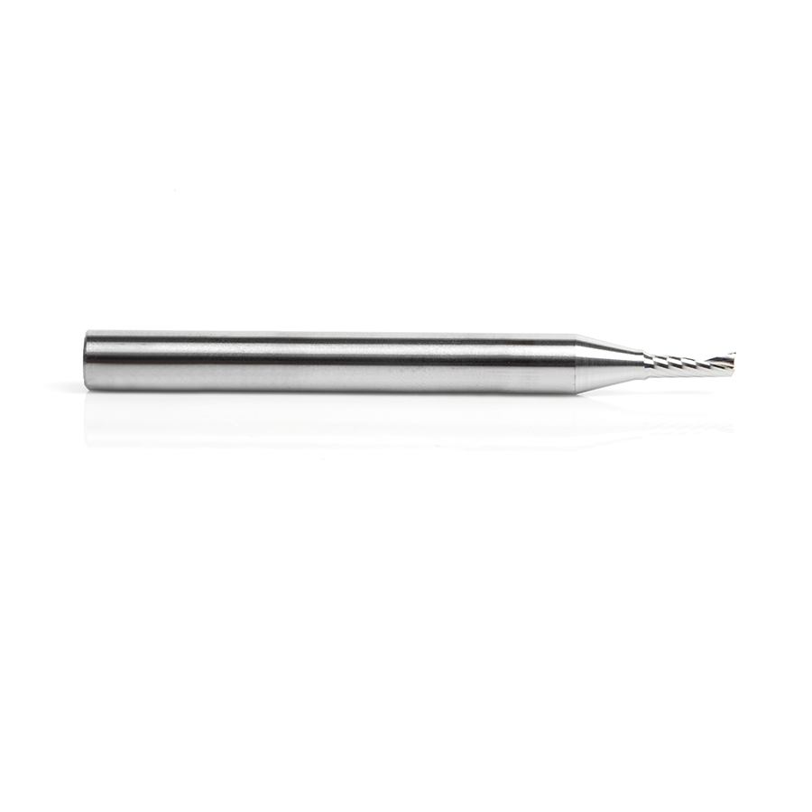 Amana 57315 Metric Solid Carbide CNC Spiral 'O' Single Flute, Plastic Cutting 3mm Dia x 8mm x 6mm Shank x 64mm Long Up-Cut Router Bit
