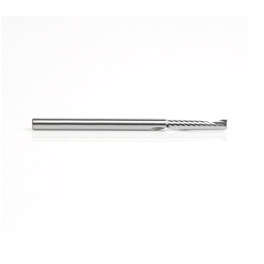 Amana 57318 Metric Solid Carbide CNC Spiral 'O' Single Flute, Plastic Cutting 4mm Dia x 20mm x 4mm Shank x 64mm Long Up-Cut Router Bit