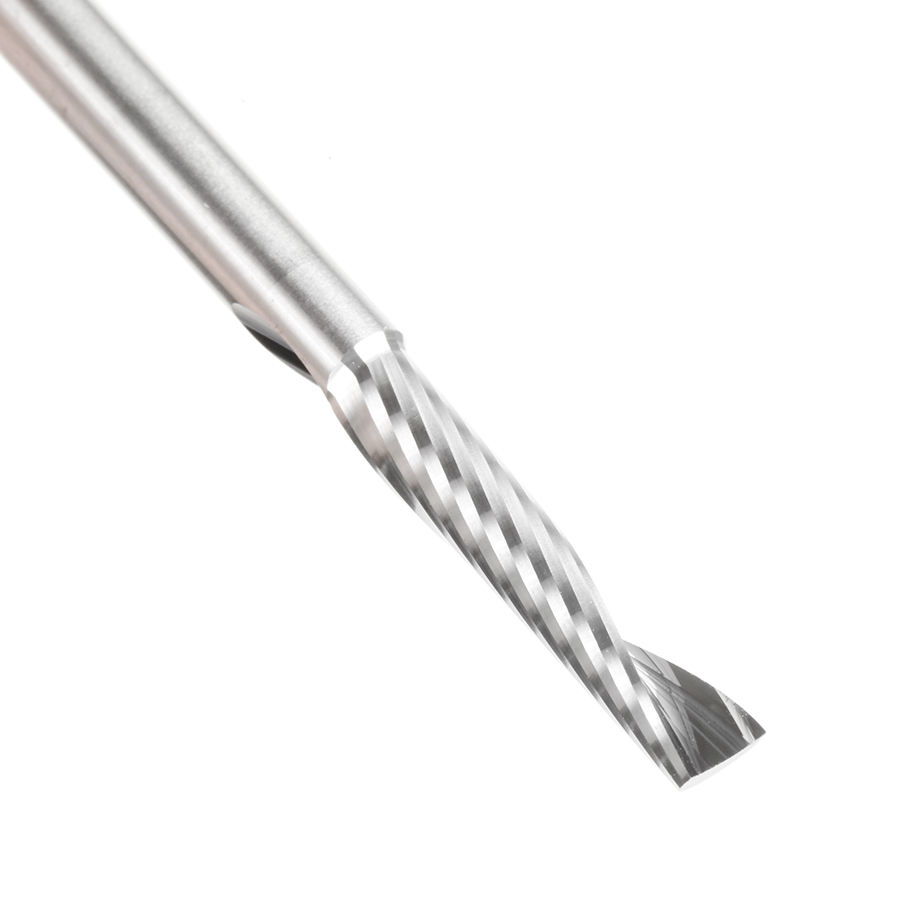 Amana 57318 Metric Solid Carbide CNC Spiral 'O' Single Flute, Plastic Cutting 4mm Dia x 20mm x 4mm Shank x 64mm Long Up-Cut Router Bit