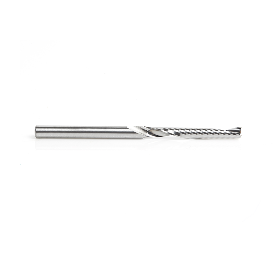 Amana 57320 Metric Solid Carbide CNC Spiral 'O' Single Flute, Plastic Cutting 4mm Dia x 30mm x 4mm Shank x 64mm Long Up-Cut Router Bit