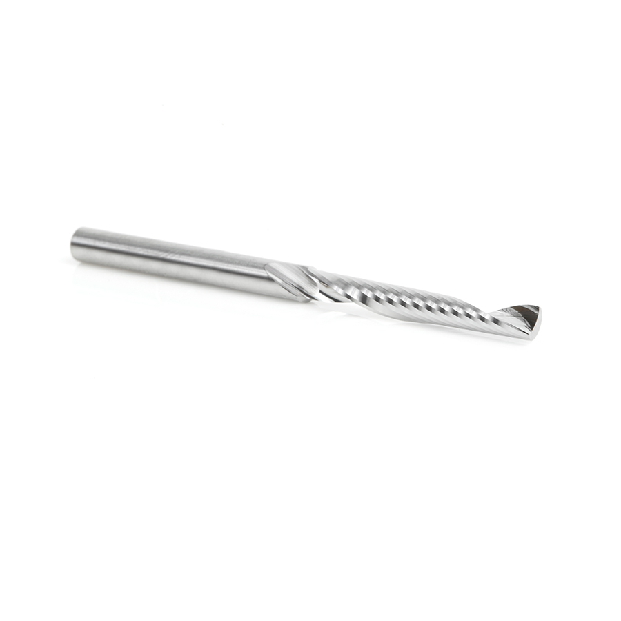 Amana 57320 Metric Solid Carbide CNC Spiral 'O' Single Flute, Plastic Cutting 4mm Dia x 30mm x 4mm Shank x 64mm Long Up-Cut Router Bit