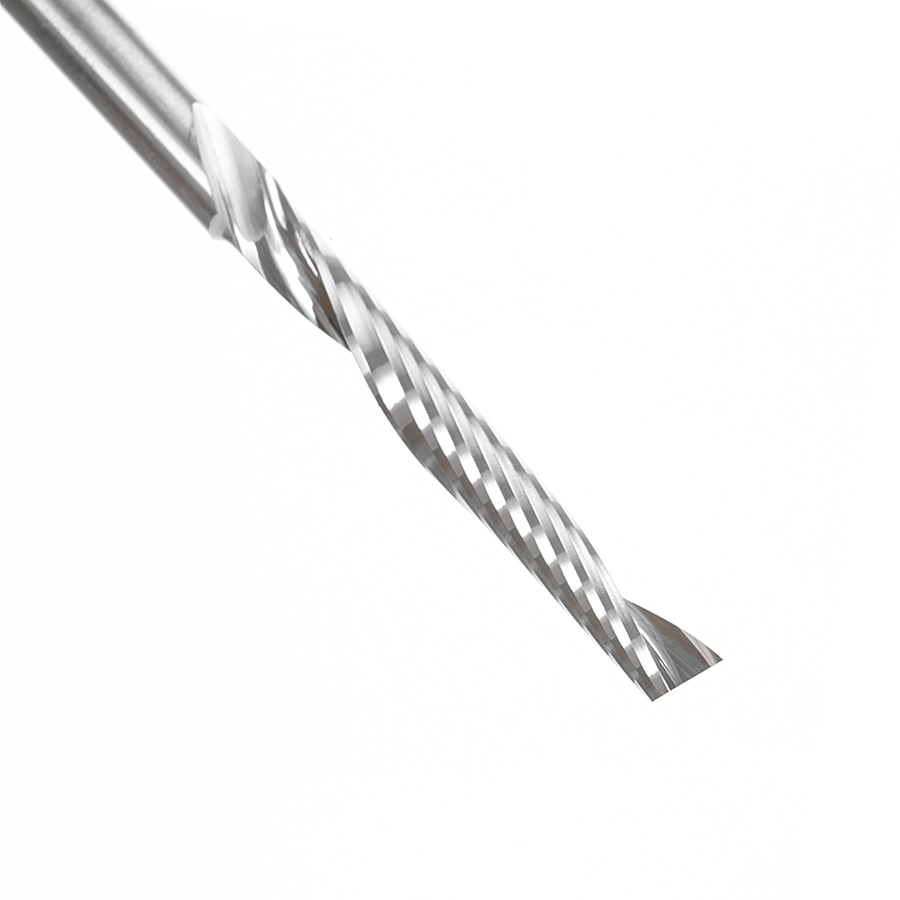 Amana 57320 Metric Solid Carbide CNC Spiral 'O' Single Flute, Plastic Cutting 4mm Dia x 30mm x 4mm Shank x 64mm Long Up-Cut Router Bit