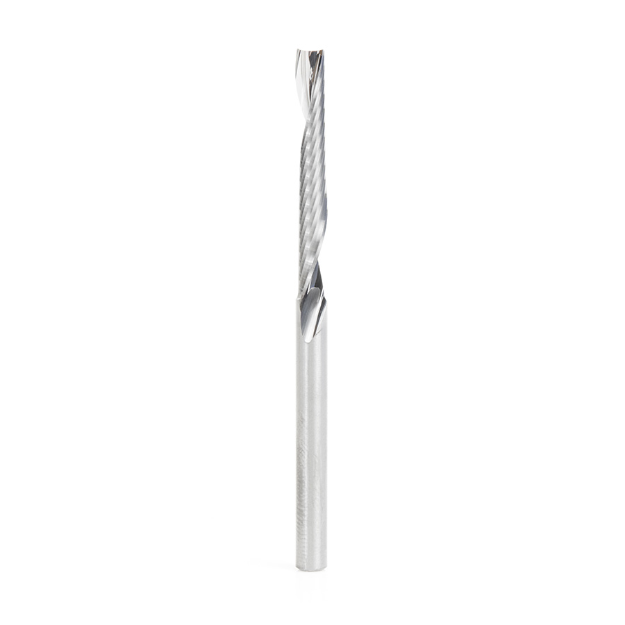 Amana 57320 Metric Solid Carbide CNC Spiral 'O' Single Flute, Plastic Cutting 4mm Dia x 30mm x 4mm Shank x 64mm Long Up-Cut Router Bit