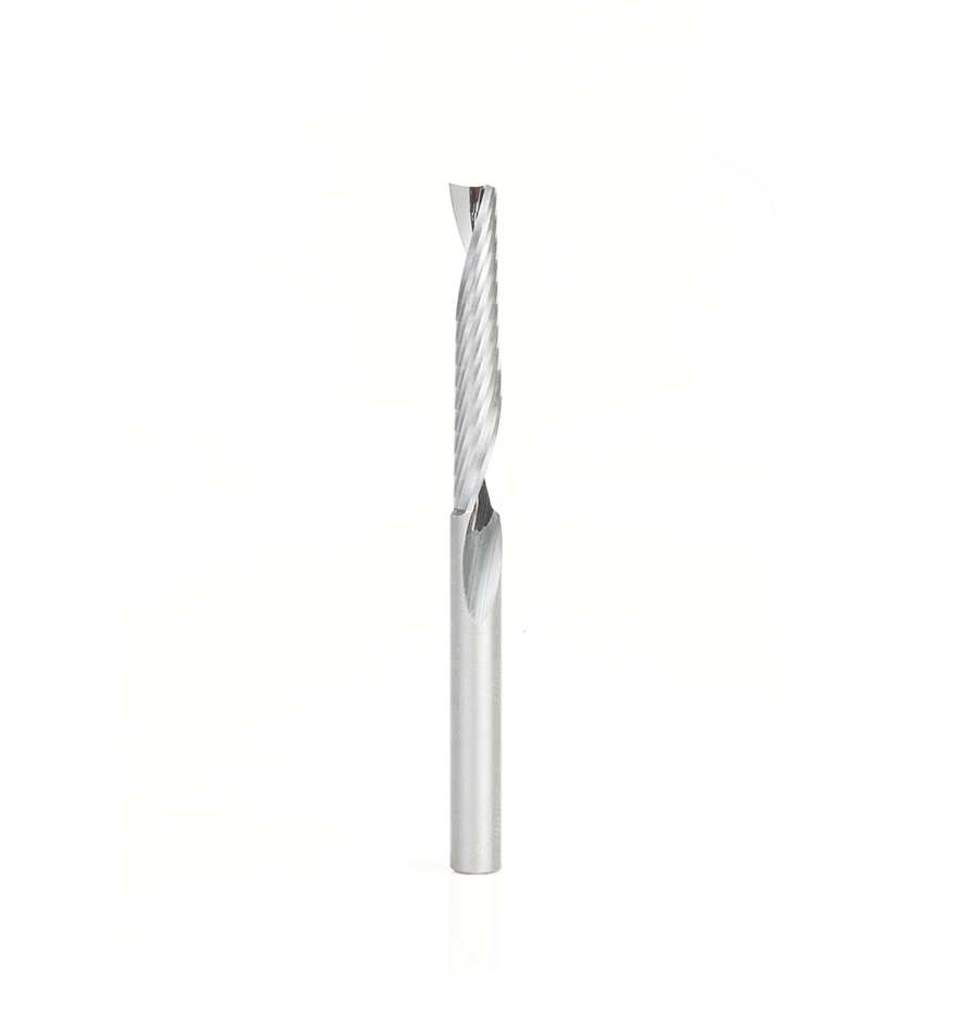 Amana 57322 Metric Solid Carbide CNC Spiral 'O' Single Flute, Plastic Cutting 5mm Dia x 30mm x 5mm Shank x 64mm Long Up-Cut Router Bit