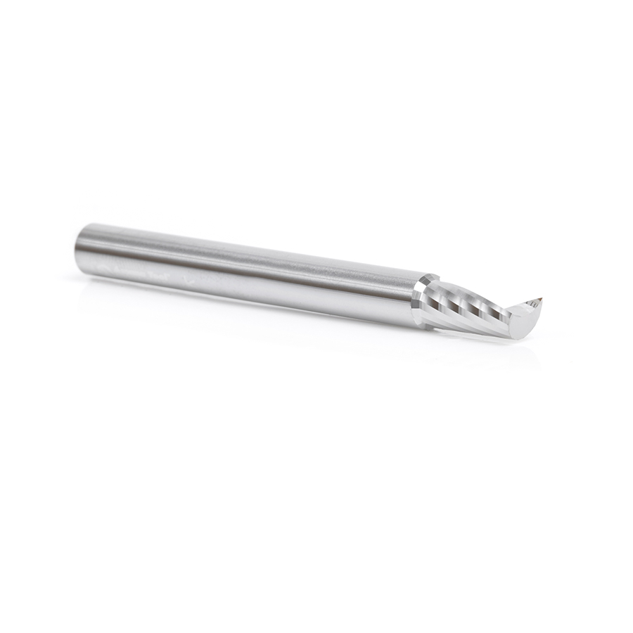 Amana 57324 Metric Solid Carbide CNC Spiral 'O' Single Flute, Plastic Cutting 6mm Dia x 12mm x 6mm Shank x 64mm Long Up-Cut Router Bit