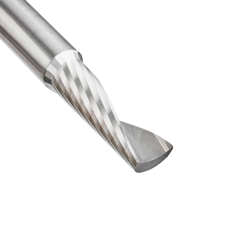Amana 57325 Metric Solid Carbide CNC Spiral 'O' Single Flute, Plastic Cutting 8mm Dia x 25mm x 8mm Shank x 64mm Long Up-Cut Router Bit