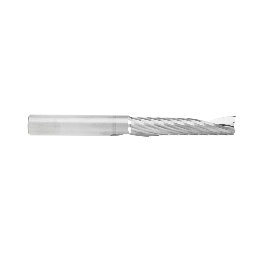 Amana 57326 Metric Solid Carbide CNC Spiral 'O' Single Flute, Plastic Cutting 8mm Dia x 38mm x 8mm Shank x 76mm Long Up-Cut Router Bit