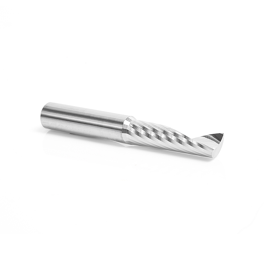 Amana 57328 Metric Solid Carbide CNC Spiral 'O' Single Flute, Plastic Cutting 10mm Dia x 35mm x 10mm Shank x 76mm Long Up-Cut Router Bits