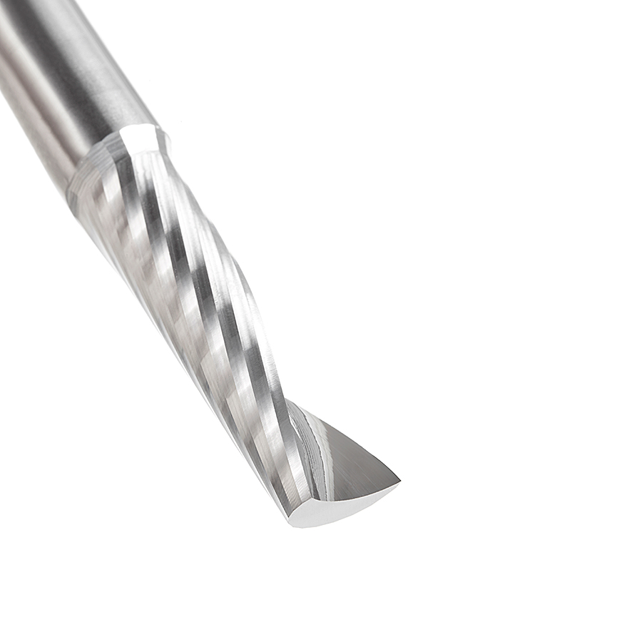 Amana 57328 Metric Solid Carbide CNC Spiral 'O' Single Flute, Plastic Cutting 10mm Dia x 35mm x 10mm Shank x 76mm Long Up-Cut Router Bits