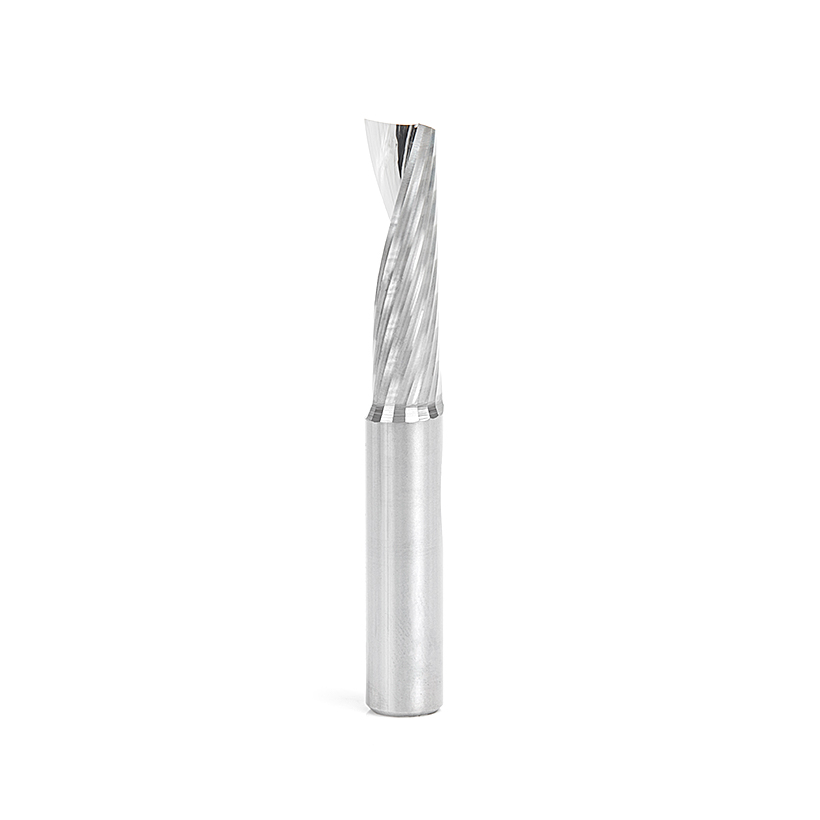 Amana 57328 Metric Solid Carbide CNC Spiral 'O' Single Flute, Plastic Cutting 10mm Dia x 35mm x 10mm Shank x 76mm Long Up-Cut Router Bits