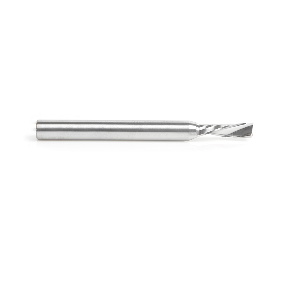Amana 57332 Metric Solid Carbide CNC Spiral 'O' Single Flute, Plastic Cutting 5mm Dia x 16mm x 6mm Shank x 64mm Long Down-Cut Router Bit