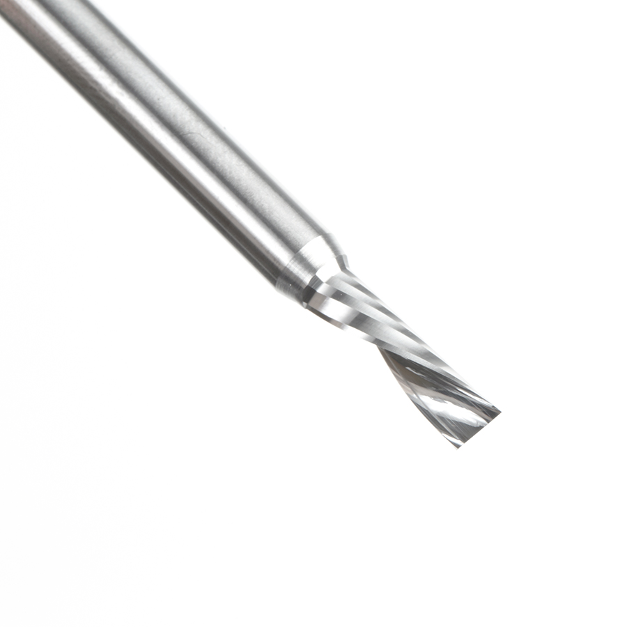 Amana 57332 Metric Solid Carbide CNC Spiral 'O' Single Flute, Plastic Cutting 5mm Dia x 16mm x 6mm Shank x 64mm Long Down-Cut Router Bit