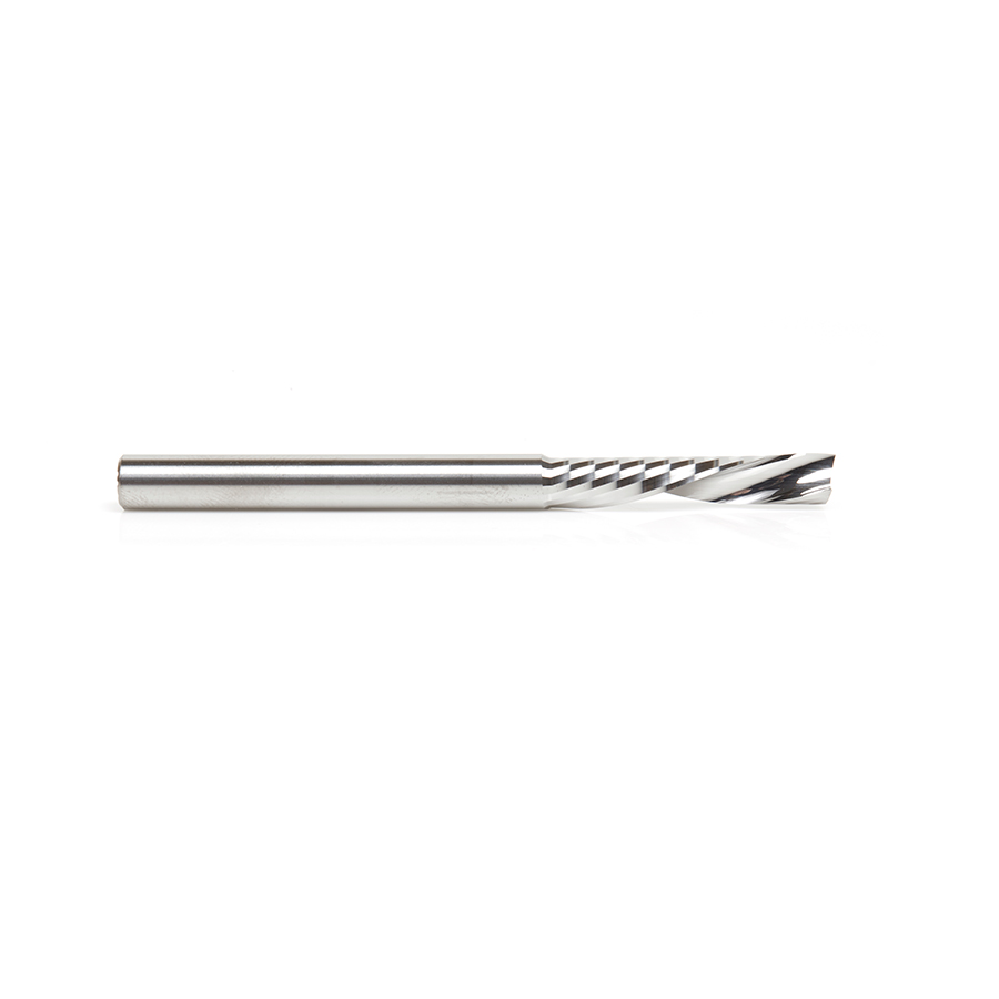 Amana 57333 Metric Solid Carbide CNC Spiral 'O' Single Flute, Plastic Cutting 6mm Dia x 30mm x 6mm Shank x 76mm Long Down-Cut Router Bit