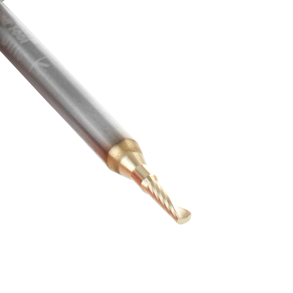 Amana 57340-Z Solid Carbide CNC Spiral 'O' Flute, Aluminum Cutting for Improved Bottom Surface Finish 1/16 Dia x 3/16 x 1/8 Shank Up-Cut ZrN Coated Router Bit