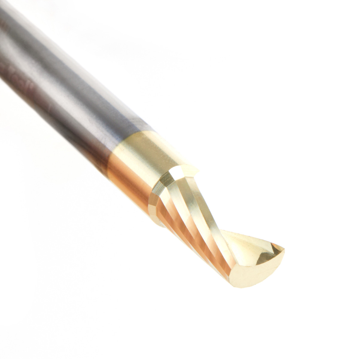 Amana 57342-Z Solid Carbide CNC Spiral 'O' Flute, Aluminum Cutting for Improved Bottom Surface Finish 1/4 Dia x 1/2 x 1/4 Shank Up-Cut ZrN Coated Router Bit