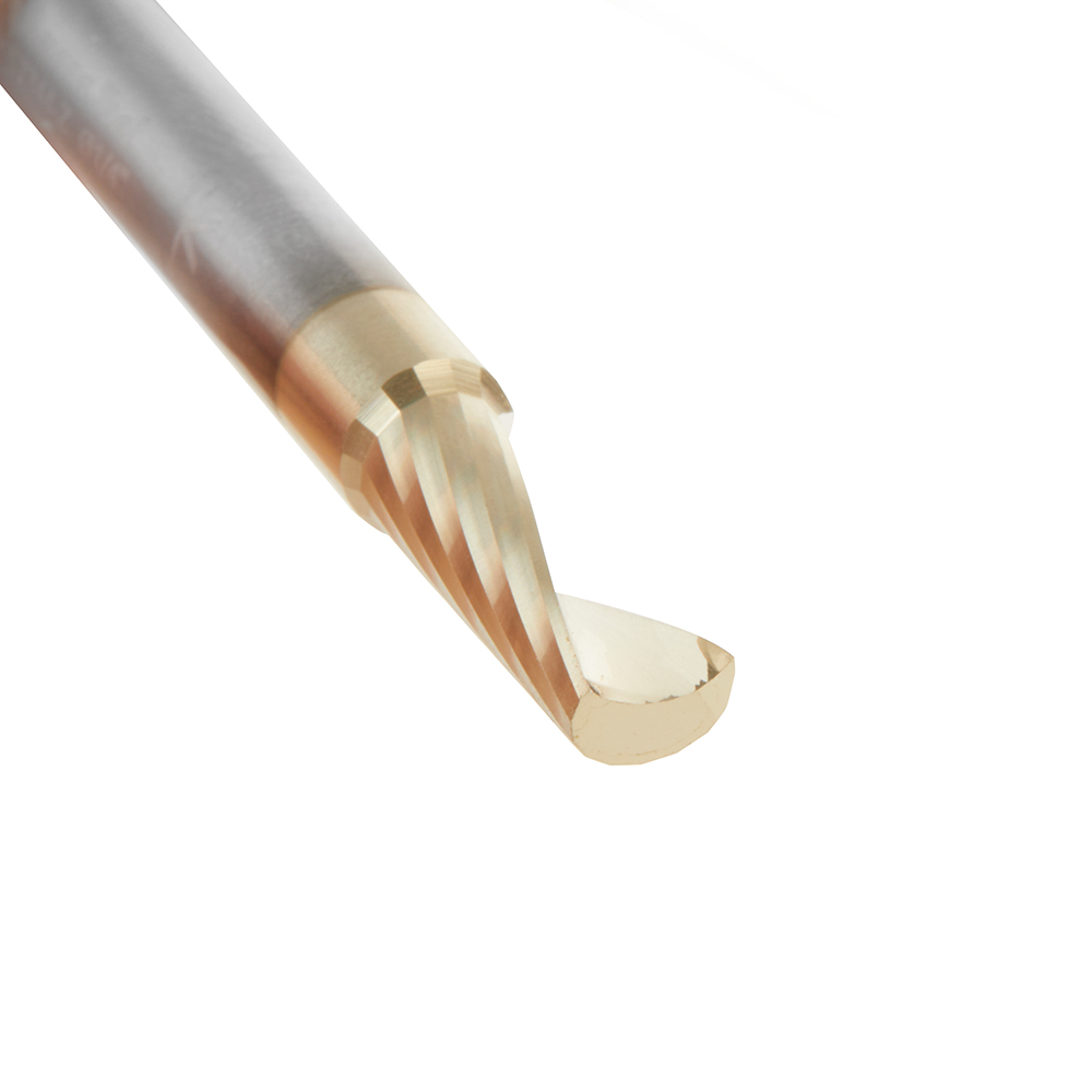 Amana 57344-Z Solid Carbide CNC Spiral 'O' Flute, Aluminum Cutting for Improved Bottom Surface Finish 1/4 Dia x 5/8 x 1/4 Shank Up-Cut ZrN Coated Router Bit