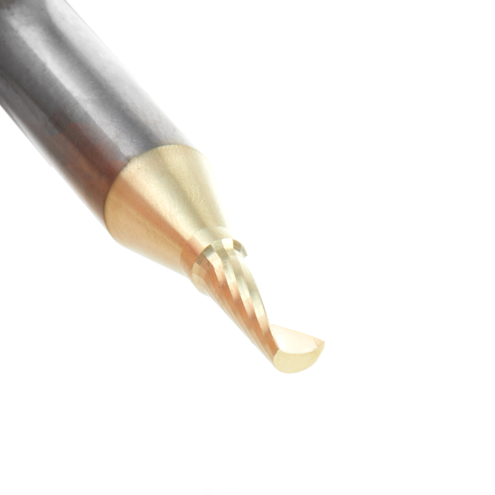 Amana 57346-Z Solid Carbide CNC Spiral 'O' Flute, Aluminum Cutting for Improved Bottom Surface Finish 1/8 Dia x 5/16 x 1/4 Shank Up-Cut ZrN Coated Router Bit