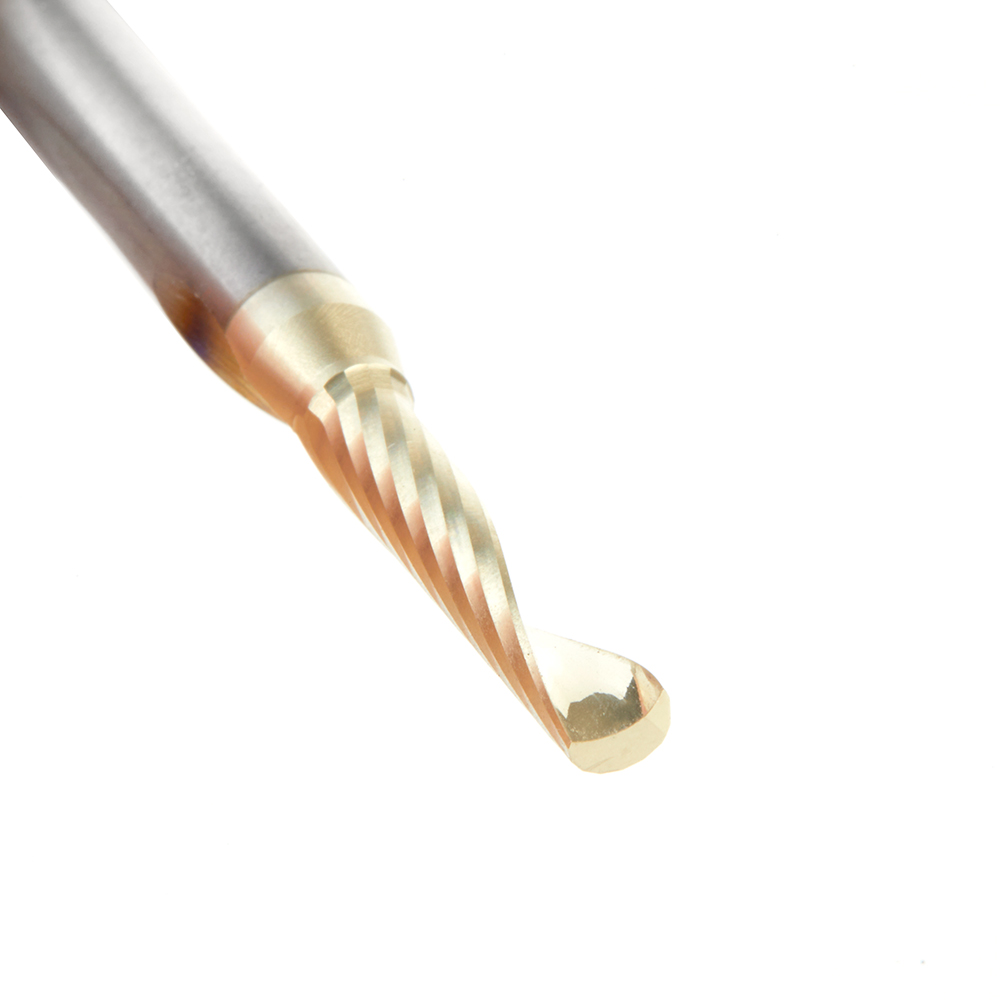 Amana 57347-Z Solid Carbide CNC Spiral 'O' Flute, Aluminum Cutting for Improved Bottom Surface Finish 3/16 Dia x 7/8 x 1/4 Shank Up-Cut ZrN Coated Router Bit