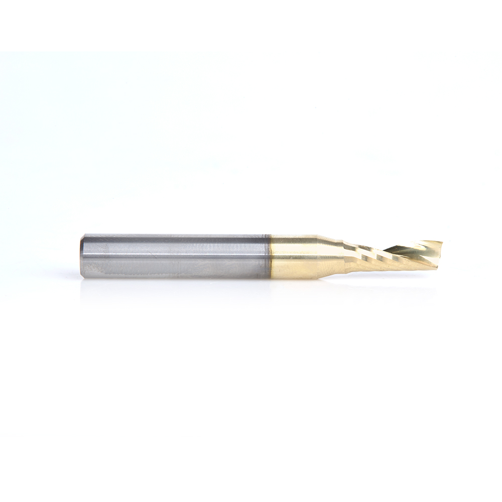 Amana 57353-Z Solid Carbide CNC Spiral 'O' Flute, Aluminum Cutting for Improved Bottom Surface Finish 3/16 Dia x 1/2 x 1/4 Shank Up-Cut ZrN Coated Router Bit