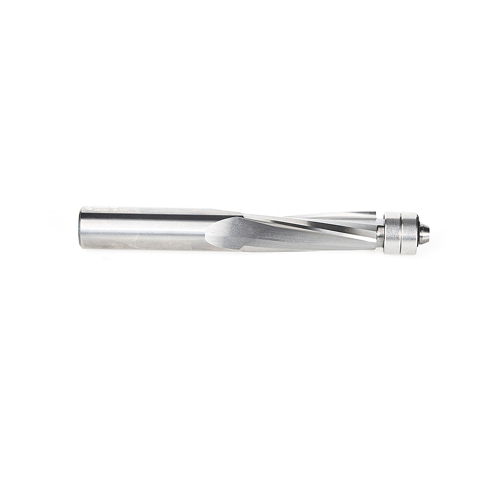 Amana 58120 Solid Carbide UltraTrim Spiral 3 Flute 1/2 Dia x 1-1/2 x 1/2 Inch Shank with Double Lower Ball Bearing Up-Cut