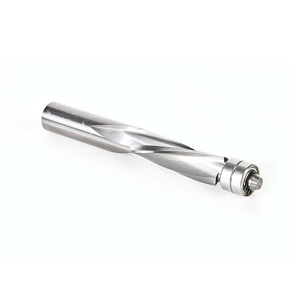 Amana 58220 Solid Carbide UltraTrim Spiral 3 Flute 1/2 Dia x 1-1/2 x 1/2 Inch Shank with Double Lower Ball Bearing Down-Cut