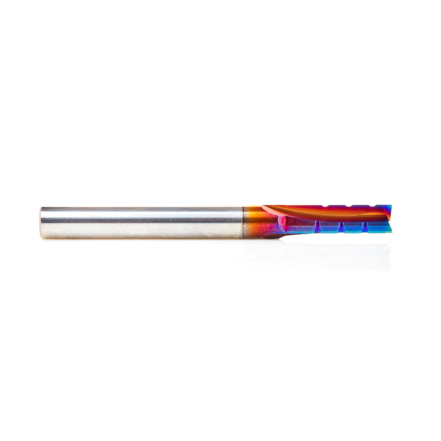 Amana 59432-K CNC Solid Carbide Spektra, Extreme Tool Life Coated Straight Flute Finishing with Chip Breaker 1/4 Dia x 3/4 x 1/4 Shank x 2-1/2 Inch Long Router Bit