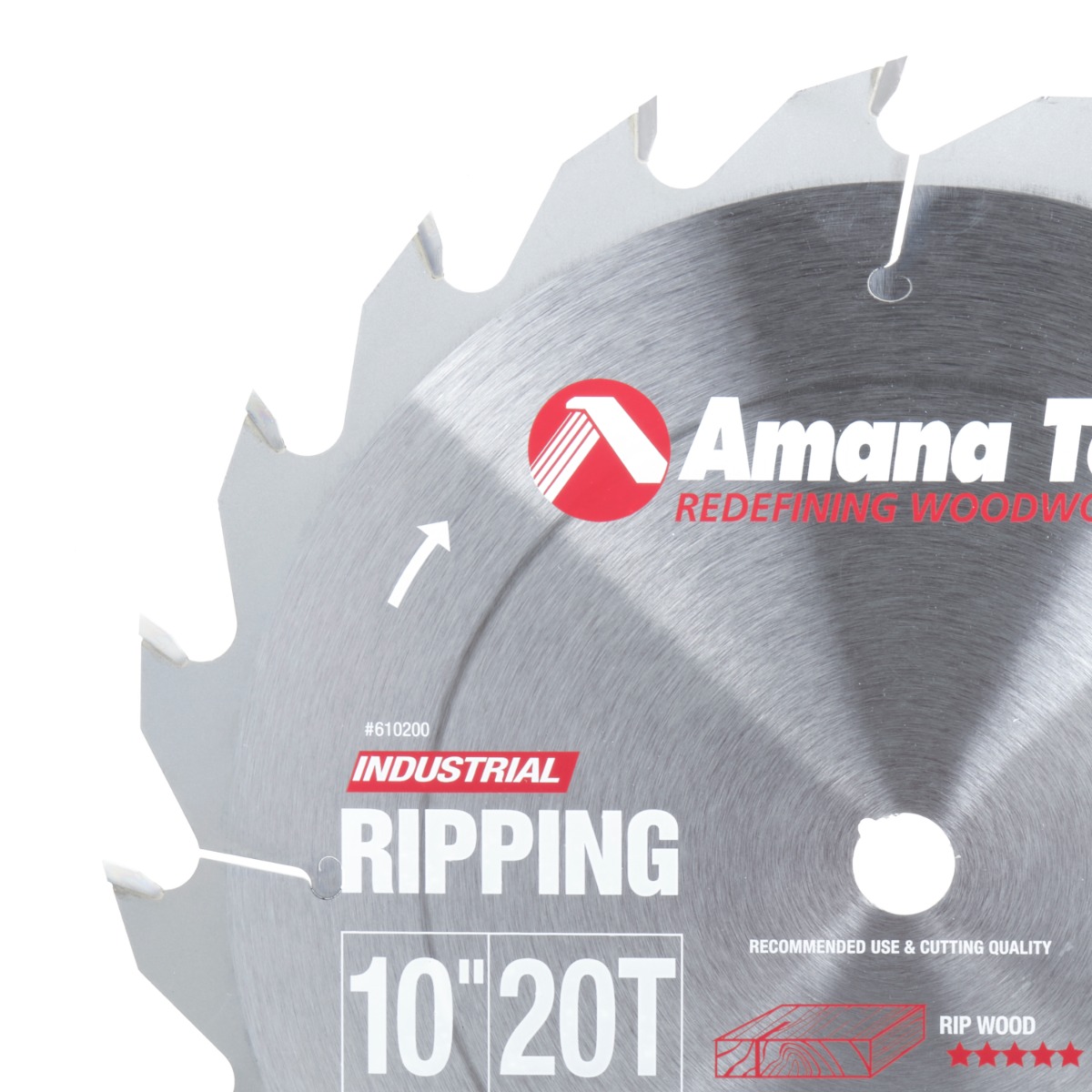 Amana 610200 Carbide Tipped Ripping Standard 10 Inch Dia x 20T FT, 18 Deg, 5/8 Bore